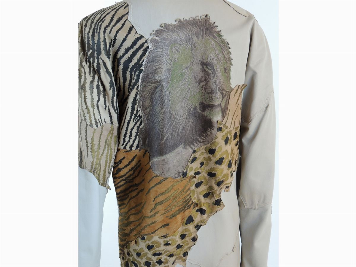 Giacca in Pelle Color Burro