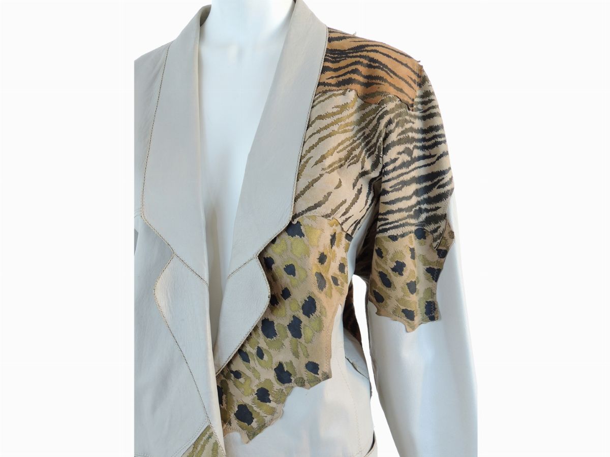 Giacca in Pelle Color Burro