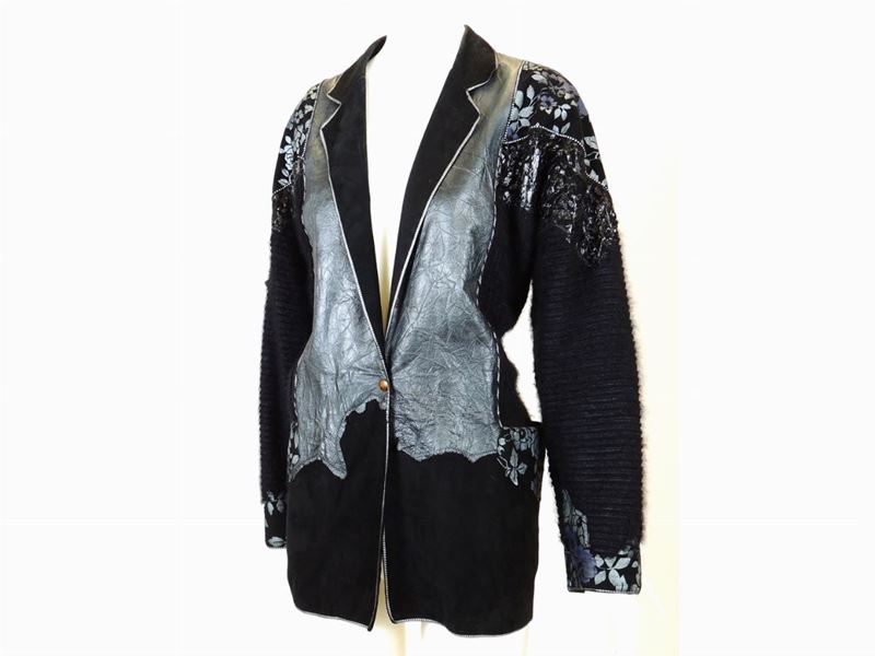 Giacca in Pelle Nera