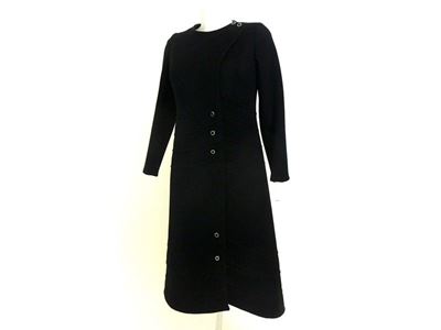 Cappotto in Panno Nero in Lana e Cashmere