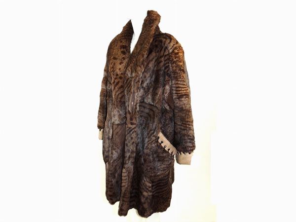 Brown rabbit fur jacket