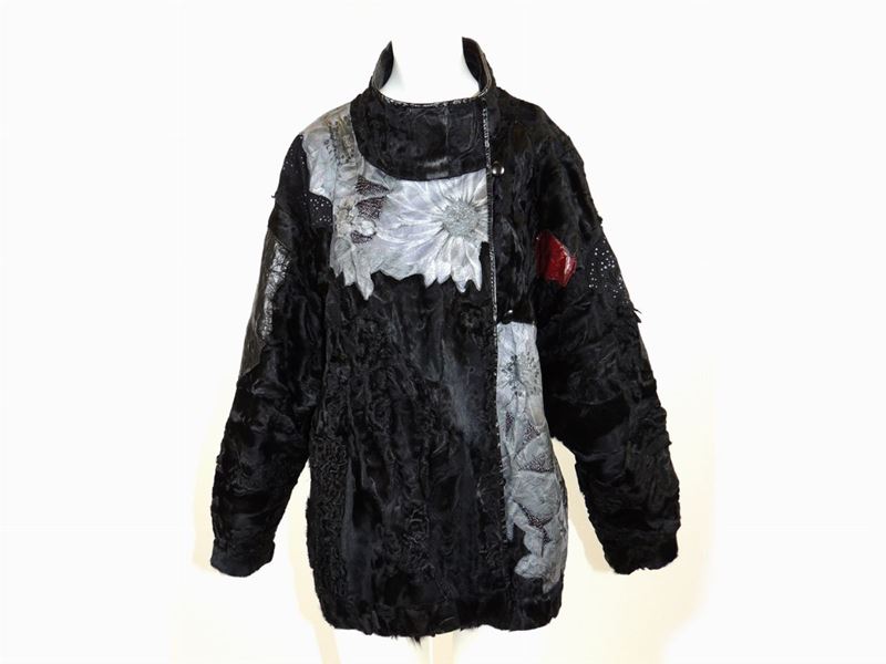 Giacca in Astrakan Nero