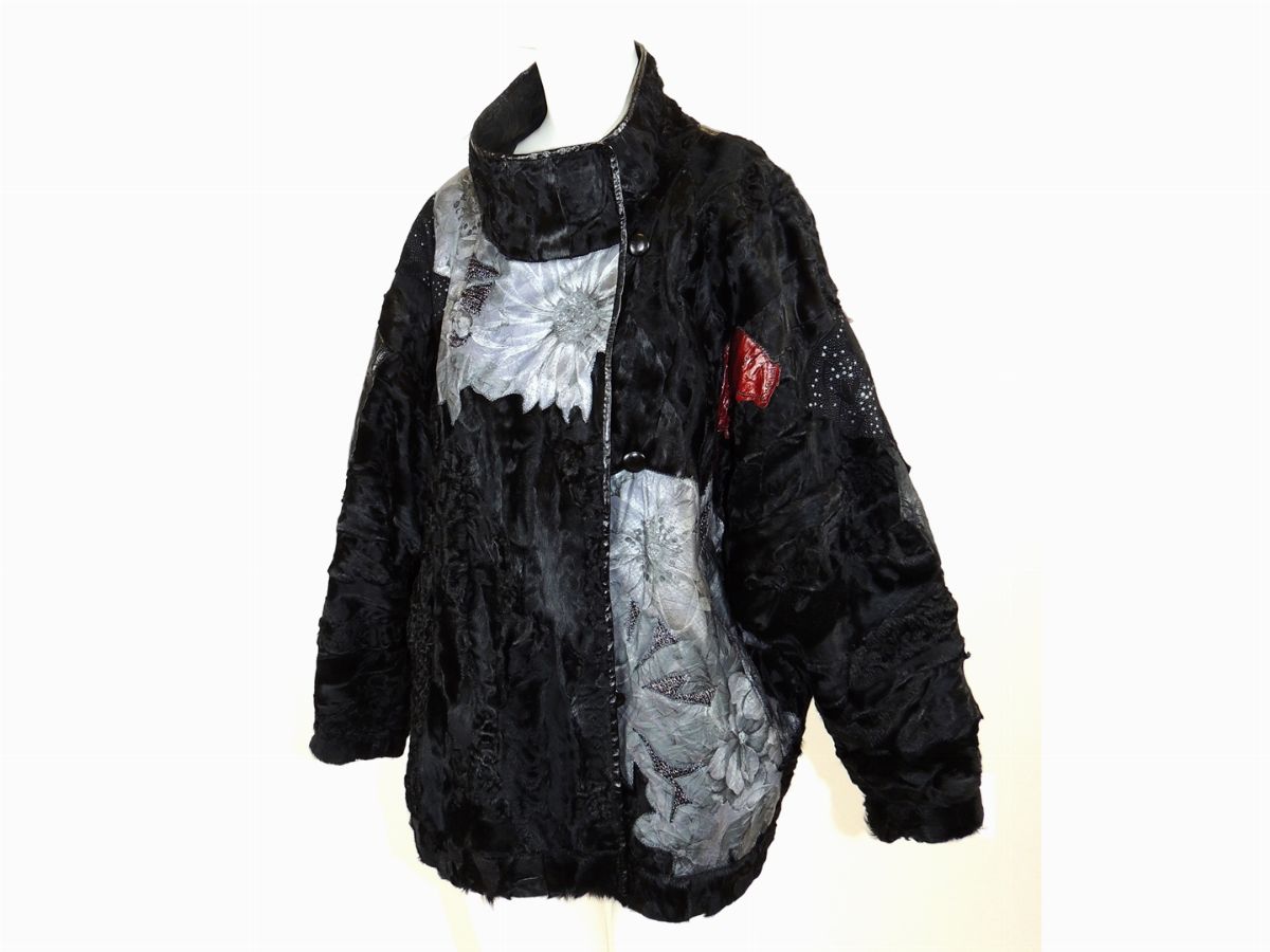Giacca in Astrakan Nero