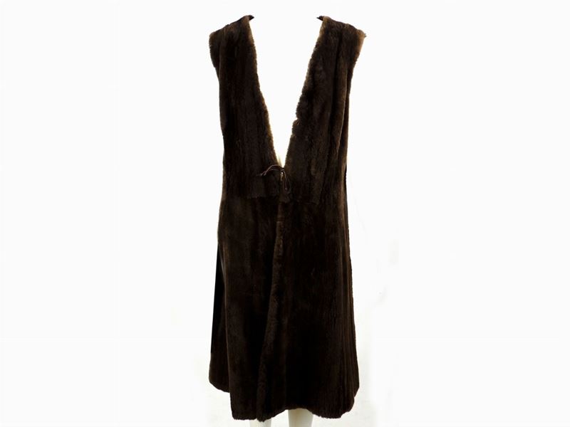 Gilet in Castoro Rasato Marrone