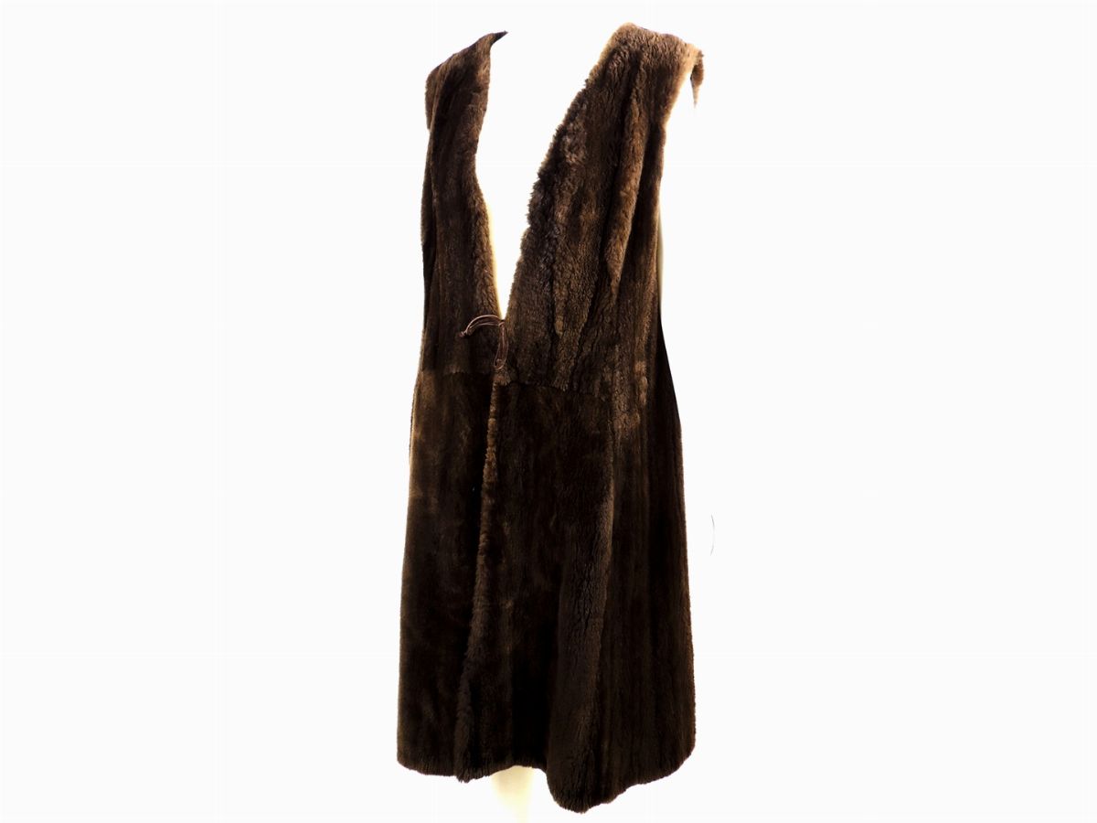 Gilet in Castoro Rasato Marrone