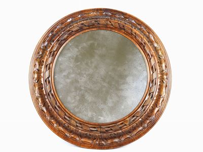Specchiera Rotonda in Noce