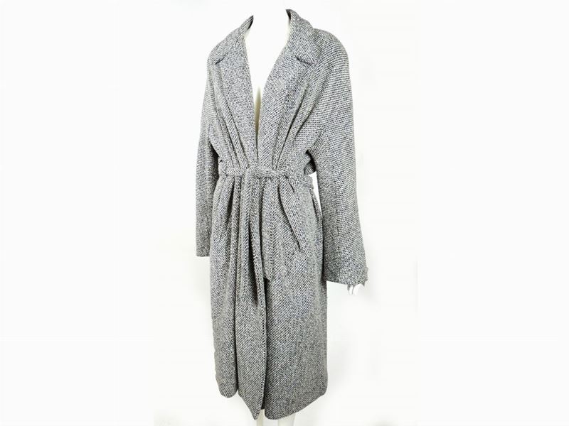 Cappotto in Tweed Bianco e Nero