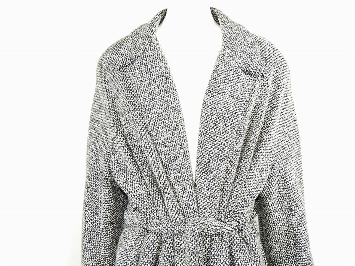 Cappotto in Tweed Bianco e Nero