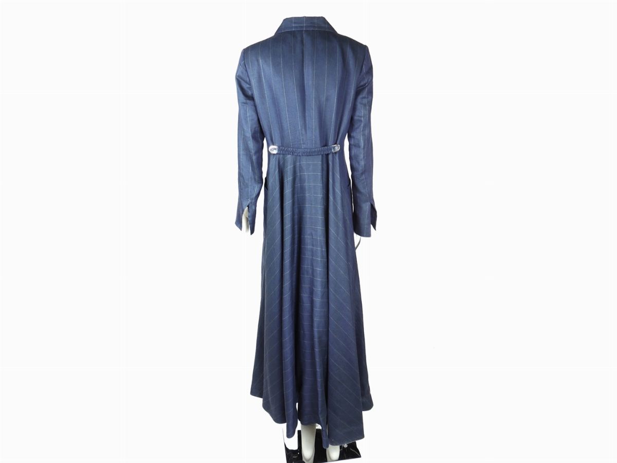 Soprabito in Lino Blu Gessato
