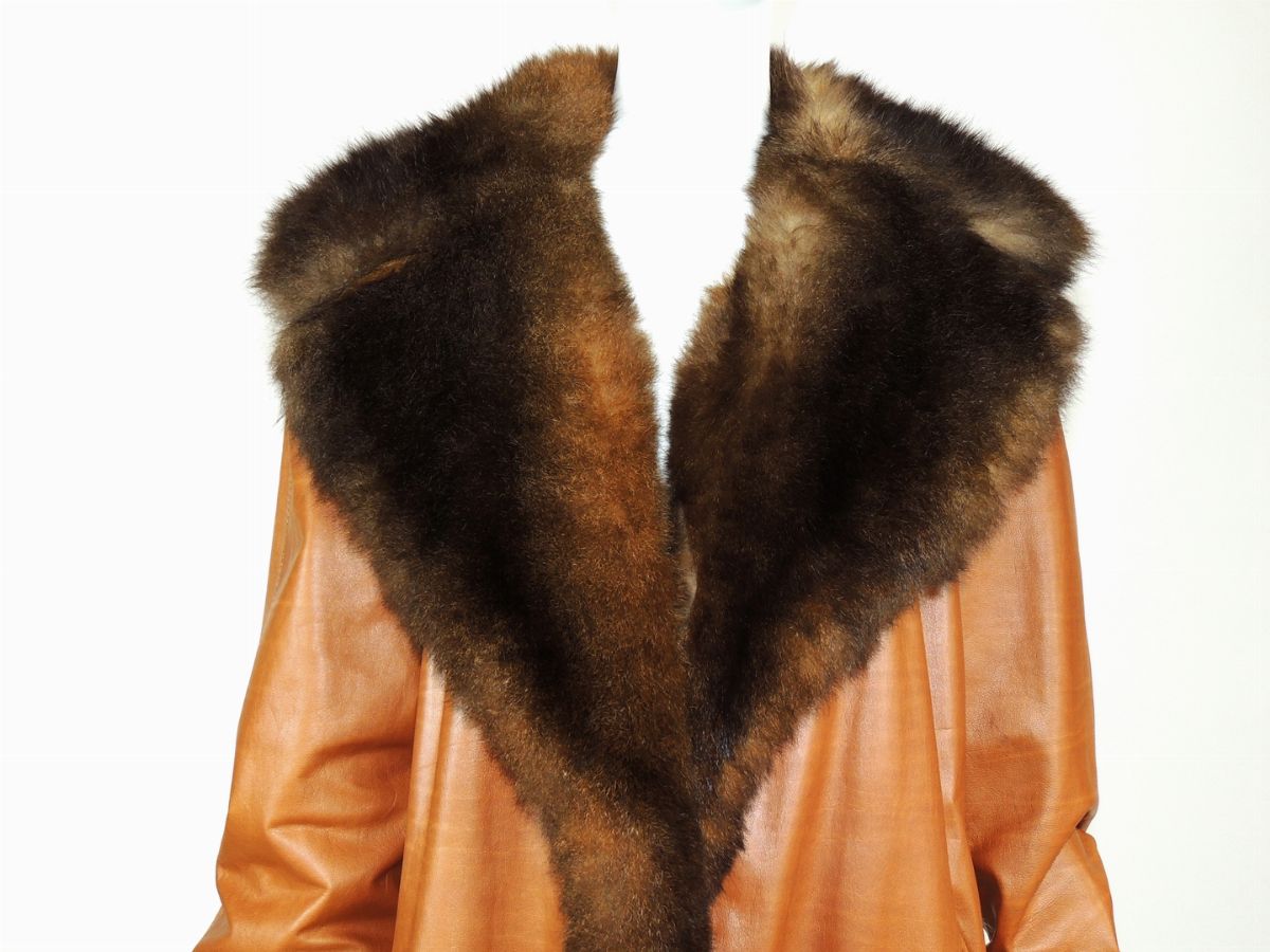 Cappotto in Pelle Marrone