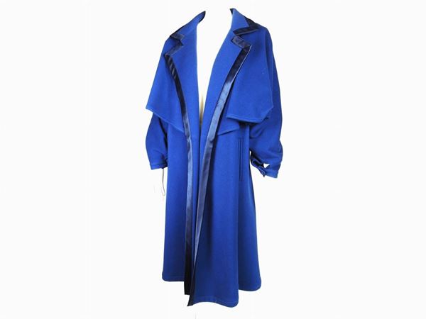 Cappotto in lana blu
