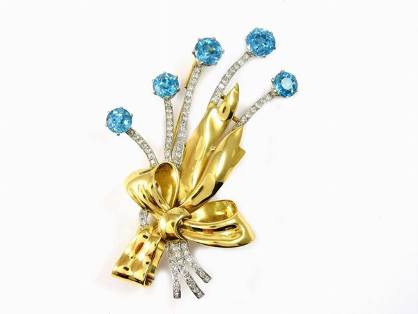 Diamonds and natural zircons brooch  - Auction Important Jewels and Watches - II - Maison Bibelot - Casa d'Aste Firenze - Milano