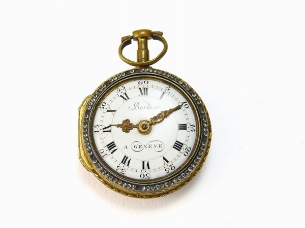 Golden copper and silver pocket watch