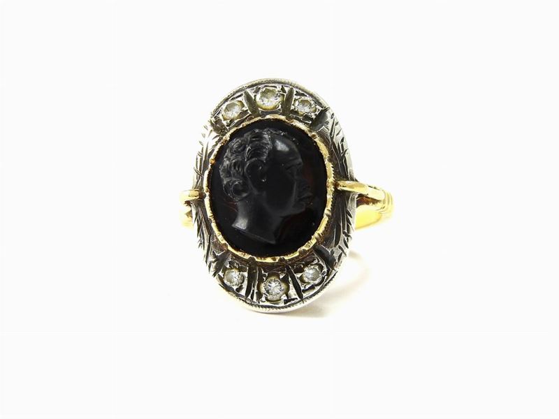 Anello in Oro Giallo e Argento