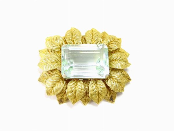 Yellow gold and aquamarine brooch  - Auction Important Jewels and Watches - II - Maison Bibelot - Casa d'Aste Firenze - Milano