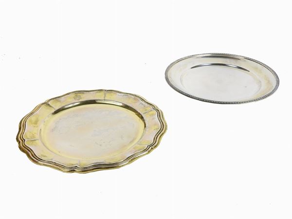 Two Round Silver Trays