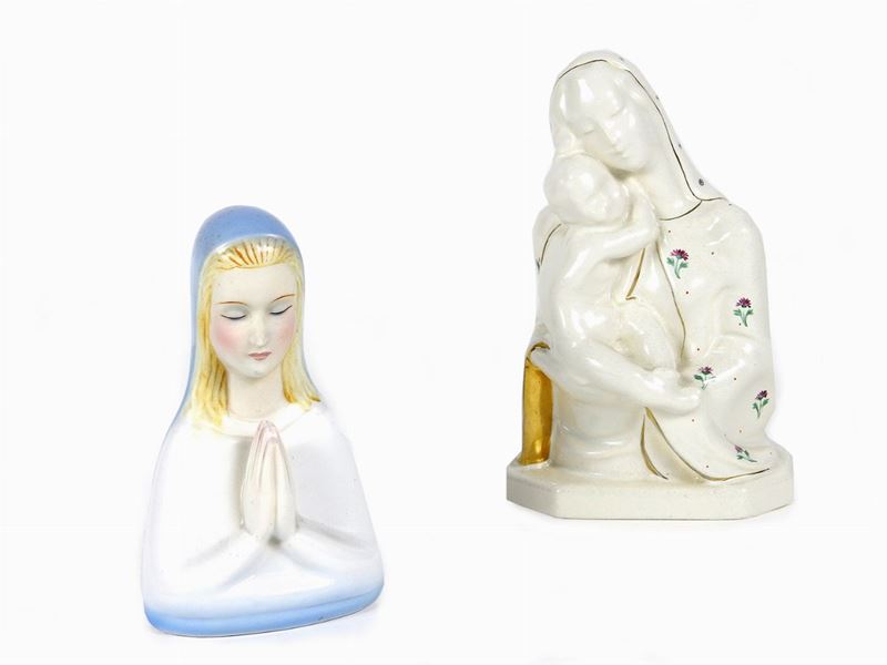 Due Busti in Ceramica Policroma
