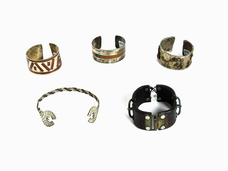 Quattro Bracciali Rigidi in Argento e Rame