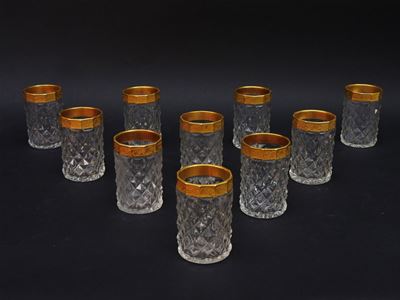 Serie di Dodici Bicchieri in Cristallo