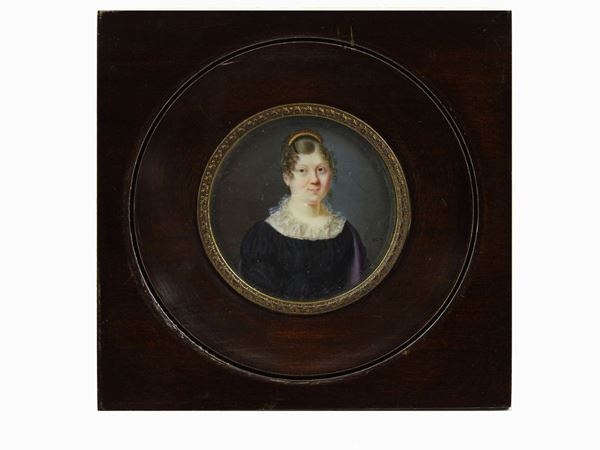 French School of early 19th Century  (Portait of a Lady Wearing a Coral Diadem)  - Auction Furniture and Old Master Paintings - III - Maison Bibelot - Casa d'Aste Firenze - Milano