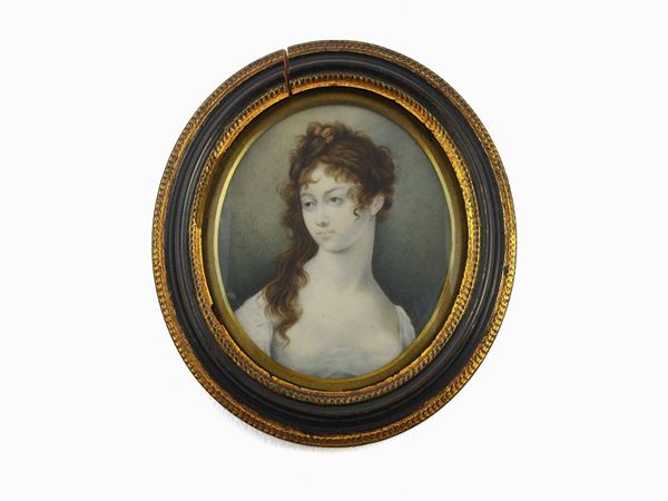 English School of late 18th/early 19th Century  (Portrait of a Young Lady with Cameos in Her Hair)  - Auction Modern and Contemporary Art - IV - Maison Bibelot - Casa d'Aste Firenze - Milano