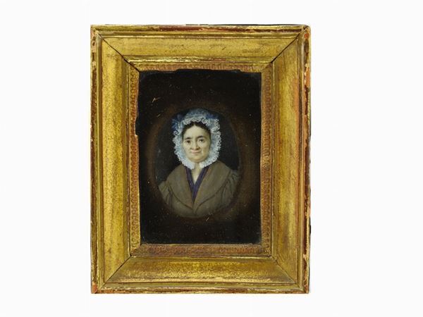 Fedele Giovanni Baroffio Bruni : Portrait of His Aunt Giuseppa Baroffio Catenazzi  (attributed to (1799-1878))  - Auction Modern and Contemporary Art - IV - Maison Bibelot - Casa d'Aste Firenze - Milano