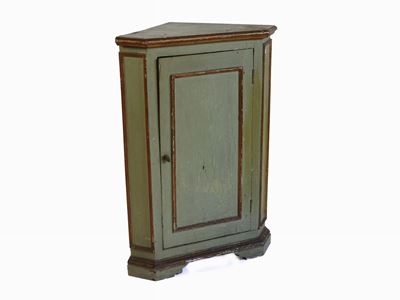 Piccola Angoliera in Legno Laccato Verde Acqua