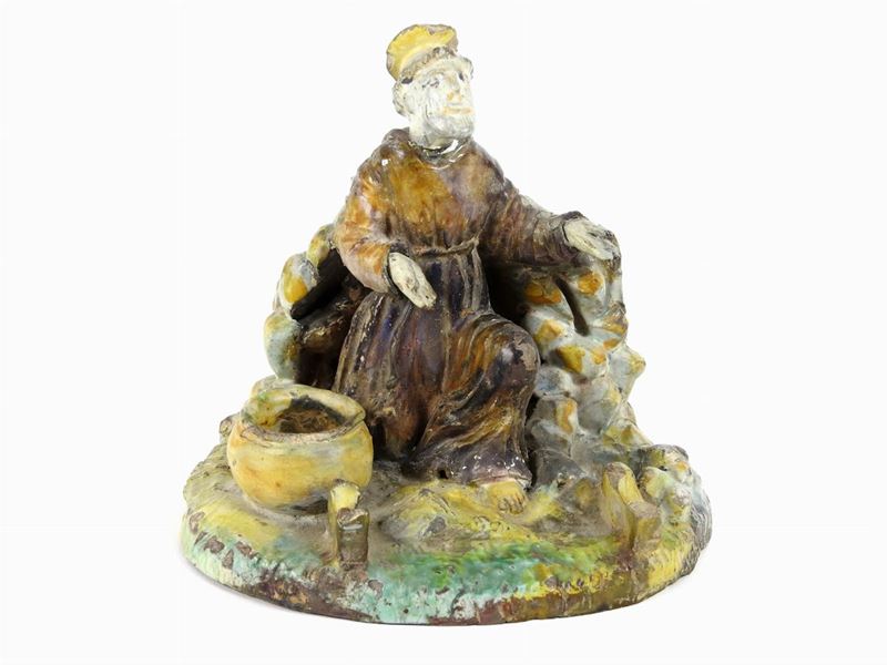 Calamaio in Maiolica Policroma