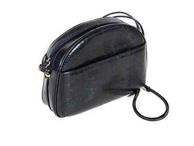 Borsa a Tracolla in Lucertola Nera