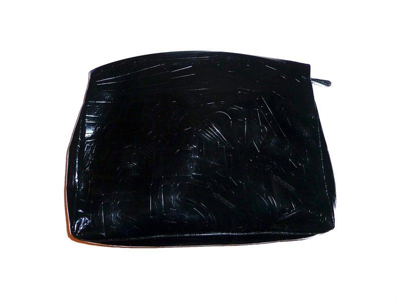 Borsa a Busta in Pelle Stampata Nera