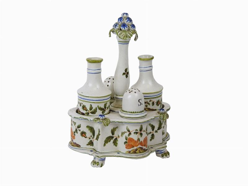 Grande Cruet in Maiolica Policroma