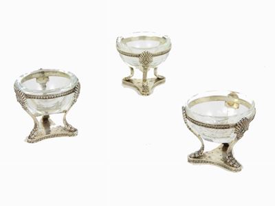 Serie di Tre Saliere in Argento