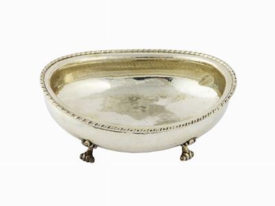 Porta Bon Bon Ovale in Argento Martellato