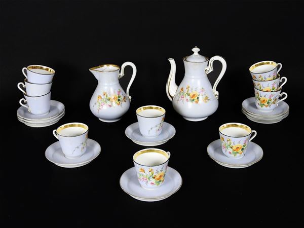 Painted Porcelain Coffee Set
