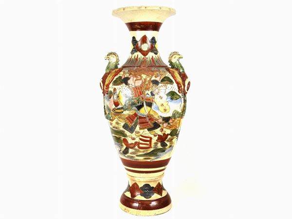Satsuma Polychrome Porcelain Vase