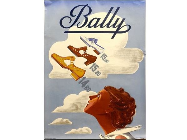 Manifesto pubblicitario scarpe "Bally"