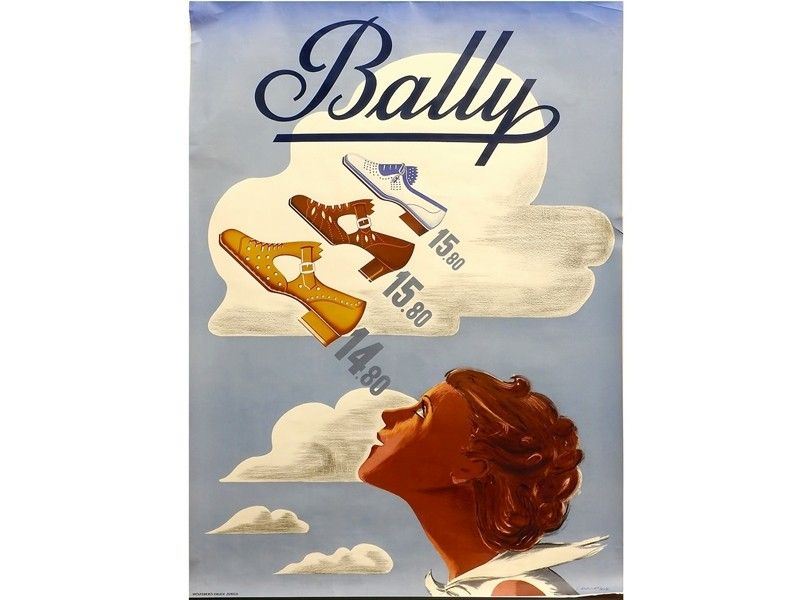 Manifesto Pubblicitario Scarpe "bally"