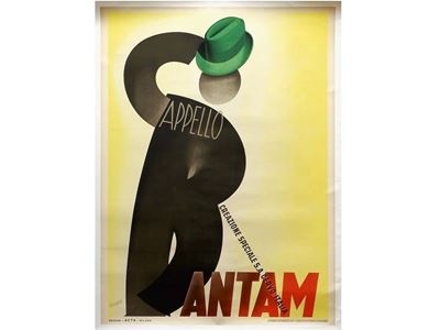 Manifesto Pubblicitario Cappelli "bantam"