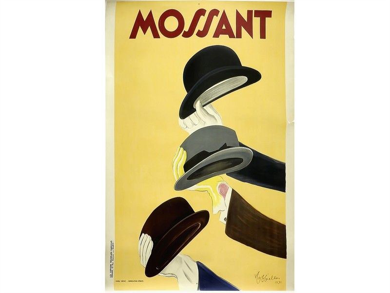 Manifesto Pubblicitario dei Cappelli "mossant"
