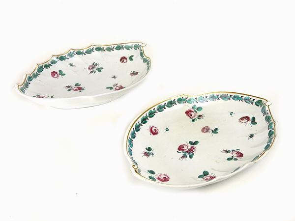 Pair of Painted Porcelain Trays