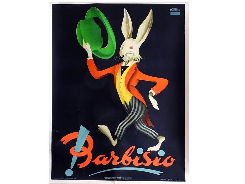 Manifesto Pubblicitario Cappelli "barbisio"