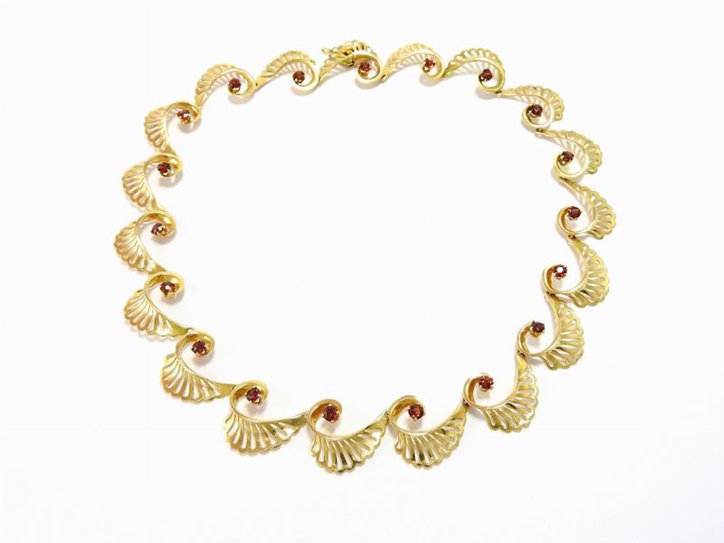 Collana in Oro Rosso e Granati