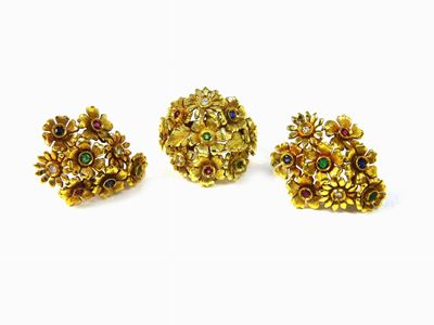 Parure in Oro Giallo a Motivo Floreale