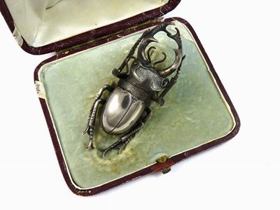 Spilla Portaritratti in Argento e Oro Giallo a Bassa Lega