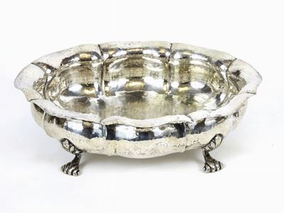 Porta Bon Bon Ovale in Argento Martellato