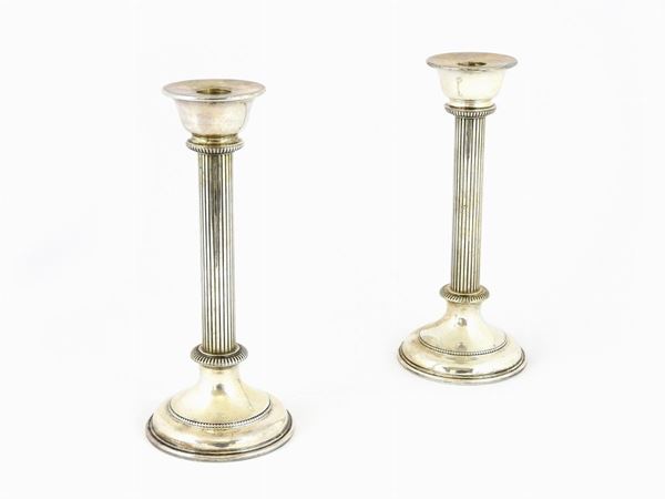 Pair of Silver Candleholders