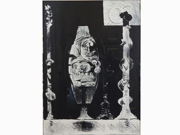 Graham Vivian Sutherland : Composizione  ((1903-1980))  - Asta Arte moderna e contemporanea / Arredi, Argenti e Dipinti Antichi - IV - Maison Bibelot - Casa d'Aste Firenze - Milano