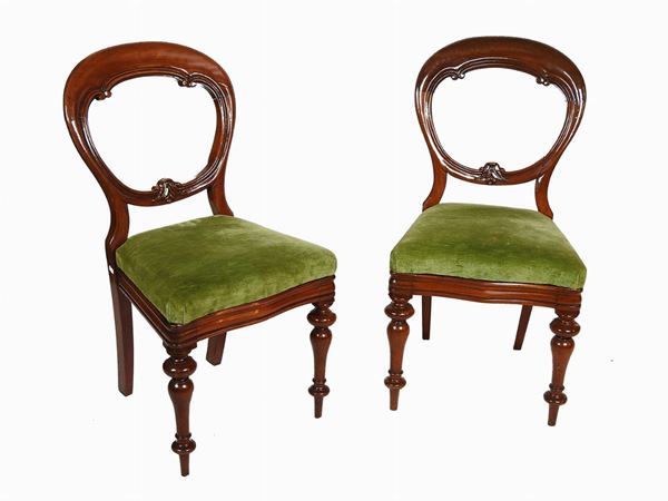 Serie di quattro sedie in mogano  (seconda metà del XIX secolo)  - Asta Déballage: Interni e Curiosità - I - Maison Bibelot - Casa d'Aste Firenze - Milano