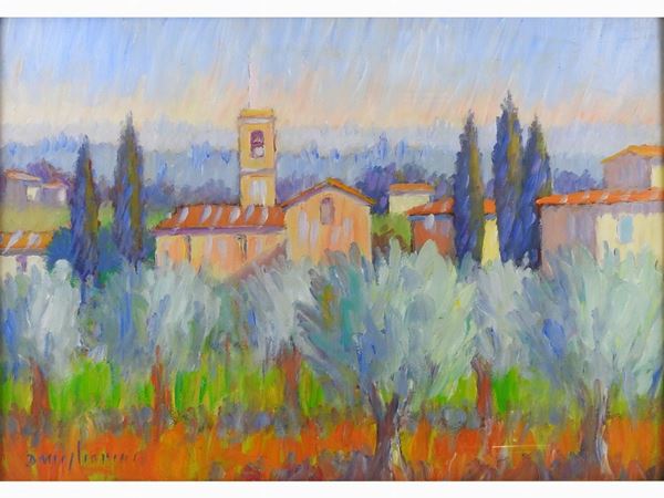 Dino Migliorini : Tuscan Landscape  ((1907-2005))  - Auction Furniture and Old Master Paintings - III - Maison Bibelot - Casa d'Aste Firenze - Milano