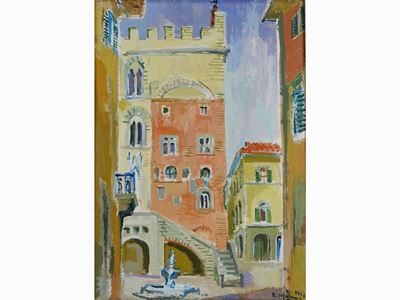 Angolo di Palazzo Pretorio a Prato 1973